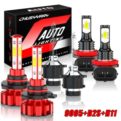 适用于英菲尼迪 M35 2006 - 2010 组合 6000K HID/LED 车头灯 高/低光束 + 雾灯 — 第 1/4 张图片