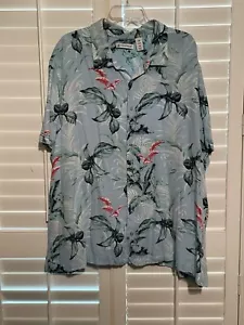 Camicia hawaiana Cubavera blu chiaro 100% viscosa rayon taglia 3XL adulto da uomo ottime condizioni - Foto 1 di 4