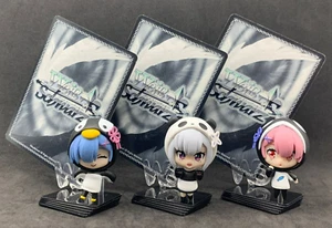 Re:Zero x Weiss Schwarz EMILIA REM RAM Panda Penguin Card Stand Figure Anime - Picture 1 of 8