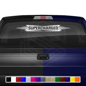#117 SUPERCHARGED Decal Sticker Windshield Window Vinyl Graphic Car Truck JDM - Picture 1 of 7