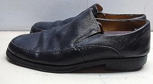Jos. A. Bank Black Leather Slip On Loafer Apron Toe Dress Men's Shoes 11.5M 45,5 - Picture 1 of 8