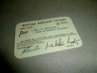 Vntg 1955 Western Maryland Railway Pass  Retired trackman Wife D Rohrbaugh 
