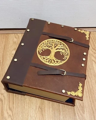 Large Handmade Leather Journal with 3D Printed “Tree of Life” Design - Image 1 of 4