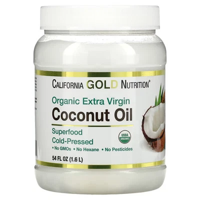 2 X California Gold Nutrition, Cold-Pressed Organic Extra Virgin Coconut Oil, 54 - Image 1 of 2