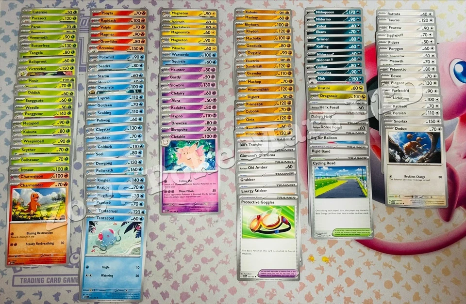 Pokemon 151 English COMPLETE Common And Uncommon Set. All 128 Cards. - Image 1 of 4