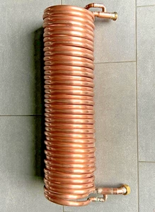 Spirale Kupferrohr Wärmetauscher 21m 15x1mm-Rohre passt auf 150mm-Ofenrohr - Bild 1 von 7