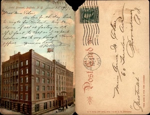 VINTAGE HOTEL BROEZEL BUFFALO NY POSTKARTE 1907 GESTEMPELT NACHRICHT - Bild 1 von 1