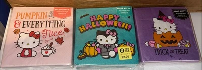 Sanrio, Hello Kitty, Beverage Napkins, 3 Packs of 40, Happy Halloween 1 Is Open - Image 1 of 4