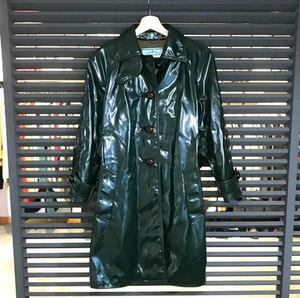 Abrigo con cinturón esmaltado PRADA verde oscuro talla 38 longitud 33,4... - Imagen 1 de 10