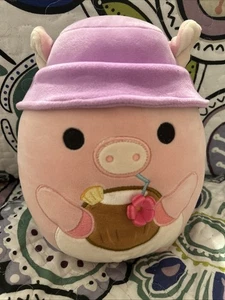 Malvaviscos 8" Peter el Cerdo Con Sombrero Rosa Peluche Juguete Peluche - Imagen 1 de 16