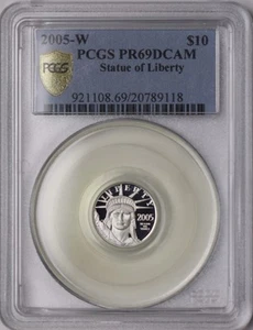 2005-W $10 Statue of Liberty .9995 Fine Platinum Eagle PCGS PR69DCAM - Picture 1 of 2