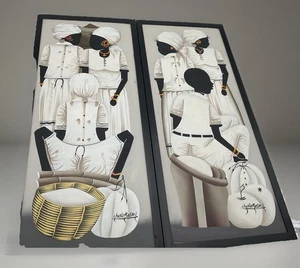 2 dipinti di arte popolare haitiana firmati dall'artista haitiano Carlo Magno.L - Foto 1 di 12