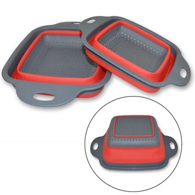  2 pezzi multifunzionale pieghevole cestello colino pieghevole scolapasta - Immagine 1 di 4