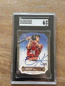 2012 Topps Five Star Bryce Harper Rookie On Card Auto # /150 SGC 6 Nationals RC - Picture 1 of 6