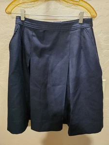 Vintage Uniform Pleated Skirt Women's Large Navy Blue Dennis Made in USA - Picture 1 of 5