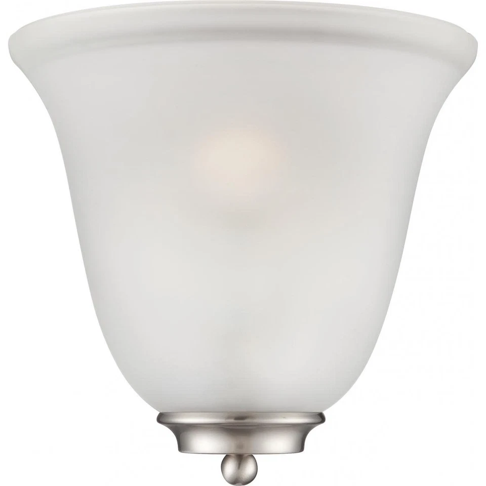 Nuvo Lighting 60/5377 Empire 1 Light Wall Sconce Brushed Nickel With Frosted Glass