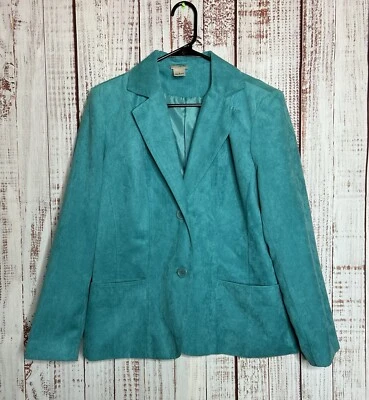 Blazer grande verde azulado Kim Rogers Signature para mujer Foto 1 de 3