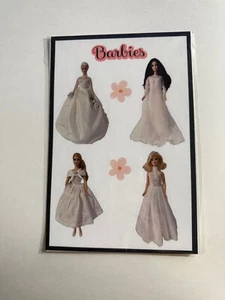 Brand New Barbie Dolls 5.75" by 8.5" Sticker Sheet - Picture 1 of 1