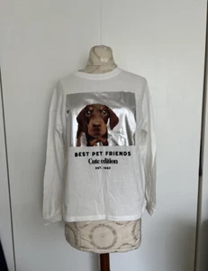 NEW ZARA GIRLS WOMEN BEST PET FRIENDS CUTE EDITION STYLE SHIRT TOP SZ 13-14 - Picture 1 of 5