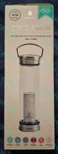 Manna Cold Brew Coffee Brewing To Go Bottle Glass Neoprene Sleeve *New in Box* - Picture 1 of 4