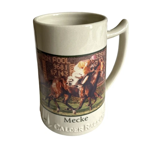 Vintage Calder Race Course 1997 Mecke Beer Stein Mug Trained by Manny Tortora Cover
