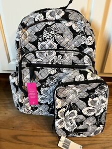 Vera Bradley Iconic Campus Tech Backpack Bedford Blooms & Lunch Bunch Bag NWT