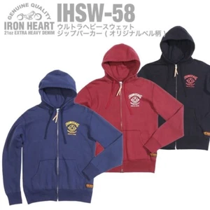 IRON HEART Ultra Heavy Sweat Zip Hoodie Original bell pattern IHSW-58 Various... - Picture 1 of 29