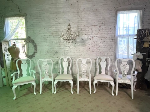 Vintage French Provincial Shabby Chic Mix Dining Chairs Cover