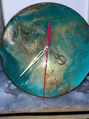 Handmade Resin Clock Unique Decor Girl Bedroom Withstand Or On Wall - Image 1 of 4