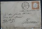 VERY RARE 1852 Italy Cover ties 10c stamp cancelled Pistoia to Florence