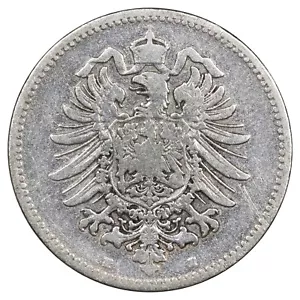 Germania 1 mark 1874 H Argento Wilhelm I Darmstadt Moneta AKS.1 - KM.19/7 - Foto 1 di 2