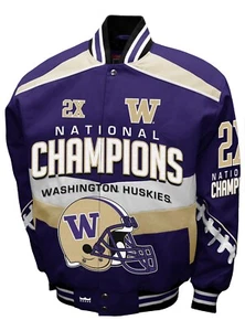 Washington Huskies  Franchise Club 2-Time Commemorative Twill Jacket - Purple - Picture 1 of 2