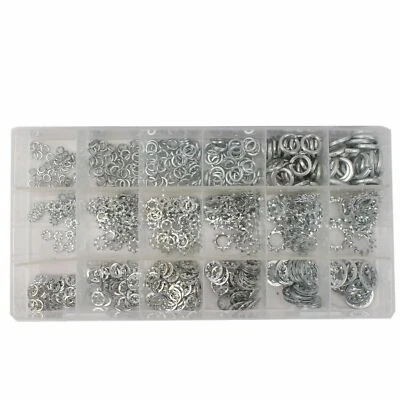 KING 720pc ASSORTMENT SPRING LOCK EXTERNAL & INTERNAL TOOTH LOCK WASHER 18 SIZES