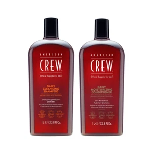 AMERICAN CREW DAILY CLEANSING SHAMPOO & DAILY MOIST CONDITIONER 1000ML - Picture 1 of 3