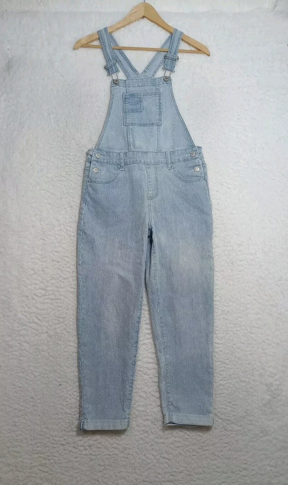 Jordache Girls Size L/G  (10/12) Pinstripe Overalls Jean Stretch Vintage - Image 1 of 4