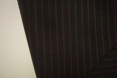 Tela de lana de lujo de 4 yardas Super 100s adecuada a rayas de carbón de 8 oz 144" BTP Foto 1 de 4