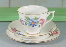 Vintage Melba Bone China Tea Trio 1940s English Floral Cup Saucer Plate