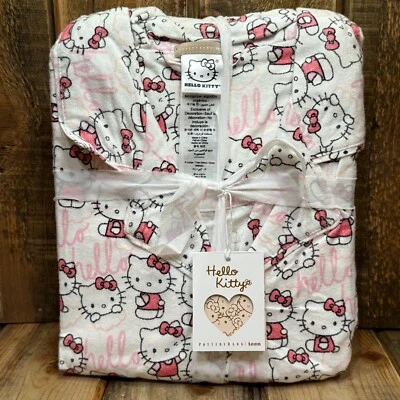 POTTERY BARN HELLO KITTY ORGANIC FLANNEL PAJAMA SET ~ PINK MULTI - Image 1 of 4