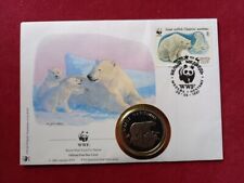 WWF Numisbrief Eisbär 1987 CCCP Briefmarke + 30 Jahre WWF Medaille