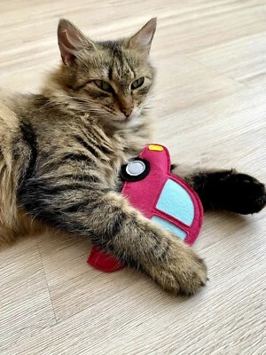 Catnip felt toy for cats Handmade Cat toys Car - Image 1 of 4