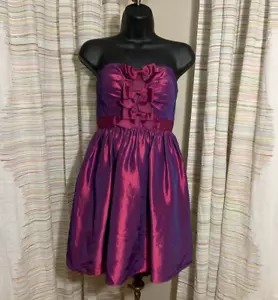 Womens Dress Size 6 Aqua Juniors Strapless Purple Cocktail - Picture 1 of 8