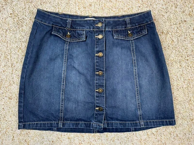 Falda vaquera súper linda con botones talla So para mujer (32"x15") Foto 1 de 4