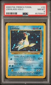2000 Pokemon French Lokhlass Holo #10 Graded PSA 8 NM MINT - Picture 1 of 2