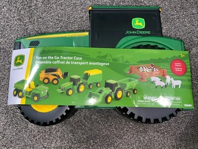 John Deere Tomy Fun on the Go Tractor Case 18 Pieces New - Image 1 of 4