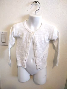 Cat and Jack Girls Solid White Button Up Cardigan Sweater Size 18M - Picture 1 of 5