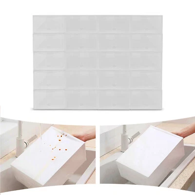 Stackable Shoe Storage Box Durable Plastic Sneaker Display Case Organizer 20pcs - Image 1 of 4