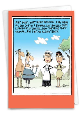 1 Tarjeta de Felicitación Divertida de Acción de Gracias - Esposas de Acción de Gracias - con Sobre, Hecha en Estados Unidos Foto 1 de 4