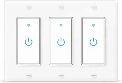 Smart WIFI Light Switch Work with Alexa&Google Voice and Remote Control 3 Gang  - Image 1 of 4
