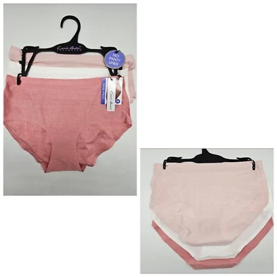CARRIE AMBER 3 Pack No Lines Briefs Panties Womens M L XL White Mauve Pink - Image 1 of 4