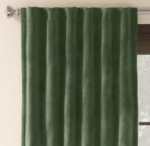 Soglia 2pz Coppia Pannelli Tende Velluto Oscuranti 50" L x 84" L Verde - Foto 1 di 6